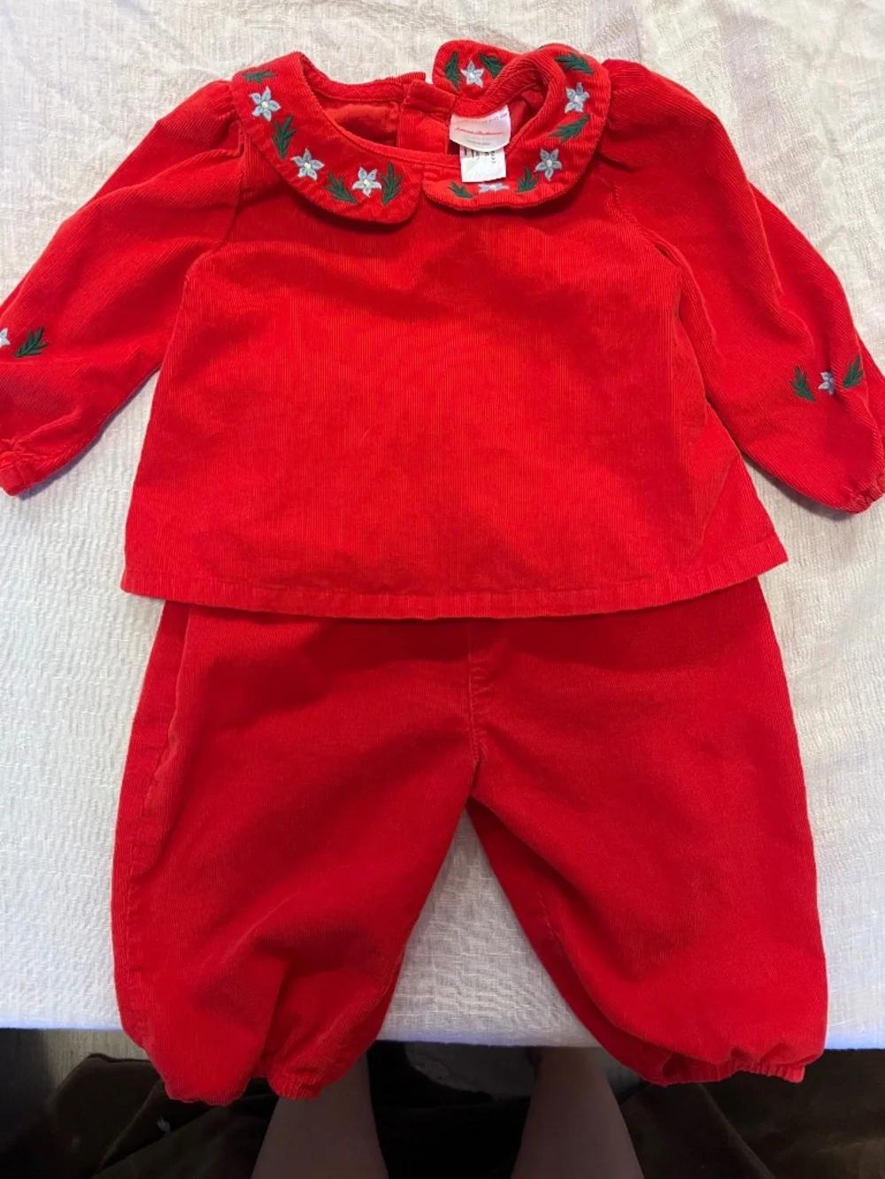 Hanna Anderson Corduroy Christmas two piece 6-12M